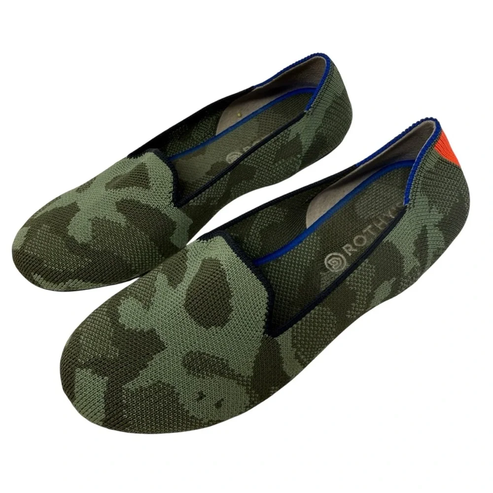 Rothy’s Girls Size 3 Camo flats slip on shoes knit loafers